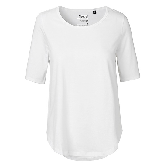 T-shirt Damski Klasyczny Bawelna Czesana NE81004 - White