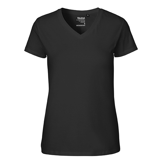 T-shirt Damski Dopasowany Bawełna Organiczna NE81005 - Black