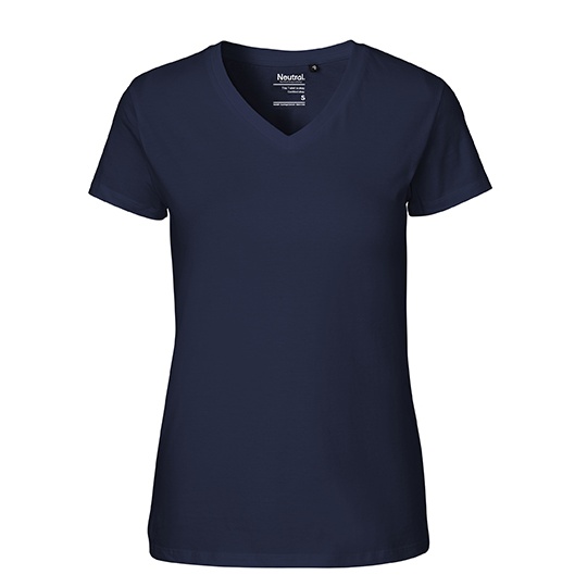 T-shirt Damski Dopasowany Bawełna Organiczna NE81005 - Navy