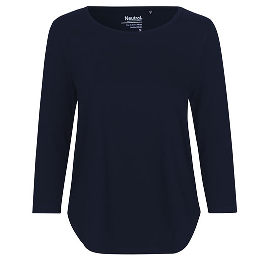 Damski T-shirt z rekawem 3/4 NE81006 - Navy