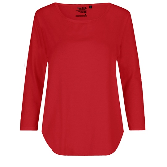Damski T-shirt z rekawem 3/4 NE81006 - Red