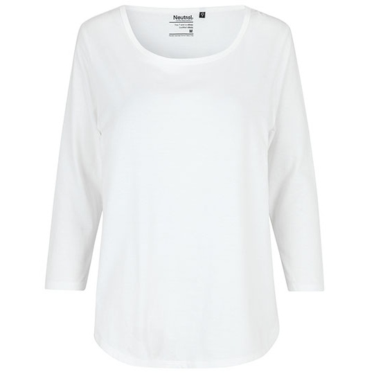 Damski T-shirt z rękawem 3/4 NE81006 - White