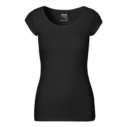 Damski t-shirt slim NE81010 - Black