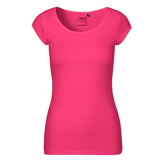 Damski t-shirt slim NE81010 - Pink