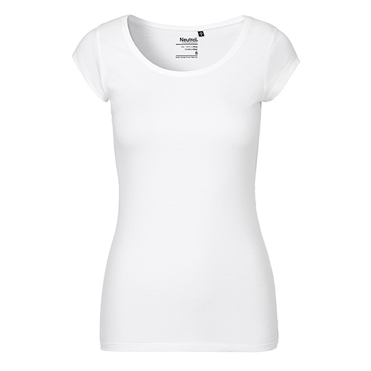Damski t-shirt slim NE81010 - White