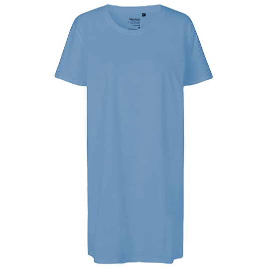 T-shirt Damski Dlugi Bawelniany NE81020 - Dusty Indigo