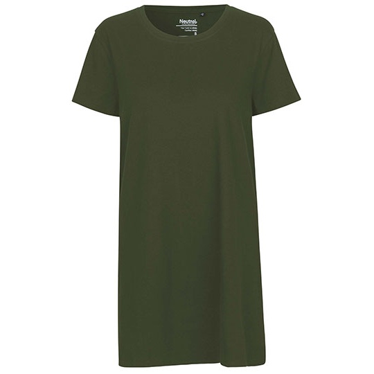 T-shirt Damski Dlugi Bawelniany NE81020 - Military