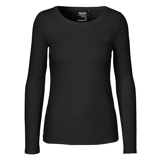 Koszulka Damska Dopasowana Bawelna Organiczna NE81050 - Black
