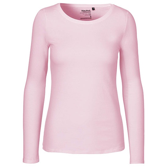 Koszulka Damska Dopasowana Bawelna Organiczna NE81050 - Light Pink