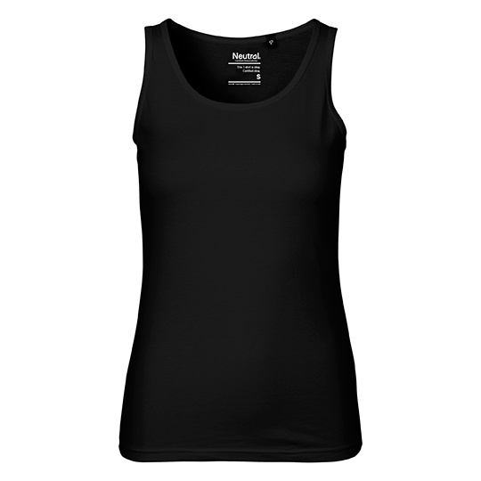 Top Damski Dopasowany Bawelna Organiczna NE81300 - Black