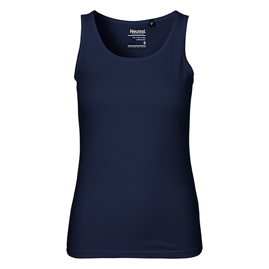 Top Damski Dopasowany Bawelna Organiczna NE81300 - Navy