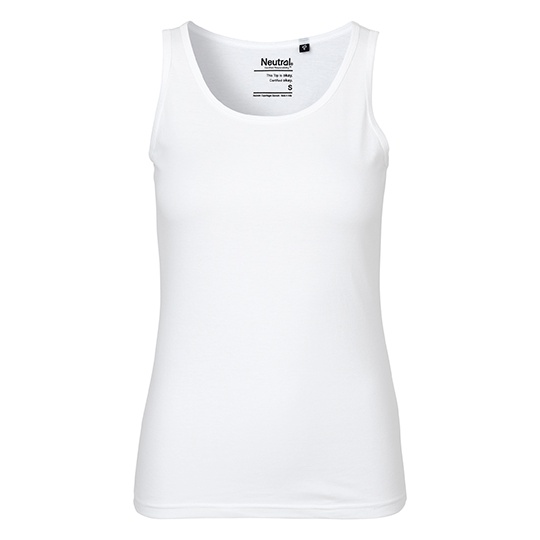 Top Damski Dopasowany Bawełna Organiczna NE81300 - White