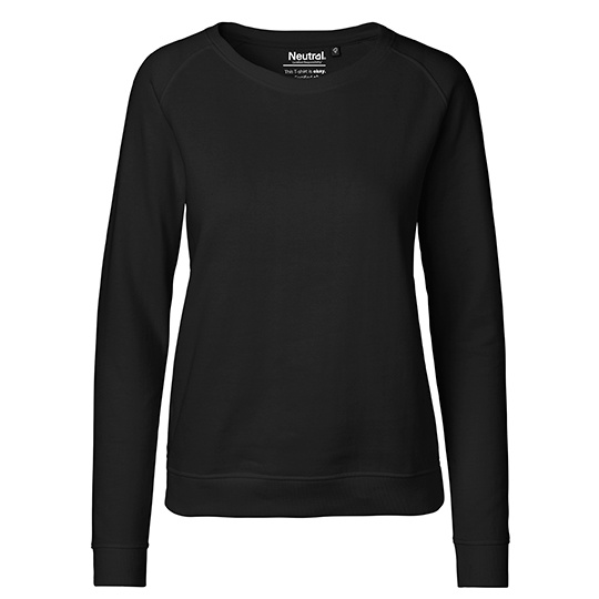 Bluza Damska Klasyczna Raglanowa Bawelniana Ekologiczna NE83001 - Black