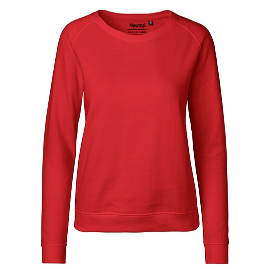 Bluza Damska Klasyczna Raglanowa Bawelniana Ekologiczna NE83001 - Red