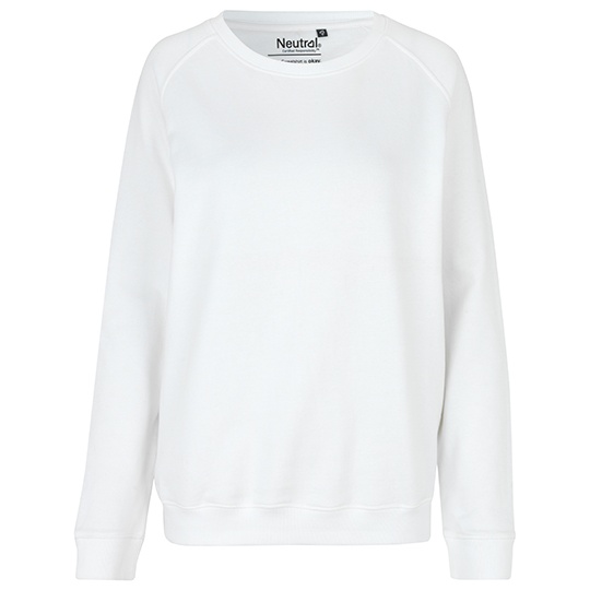 Bluza Damska Klasyczna Raglanowa Bawelniana Ekologiczna NE83001 - White