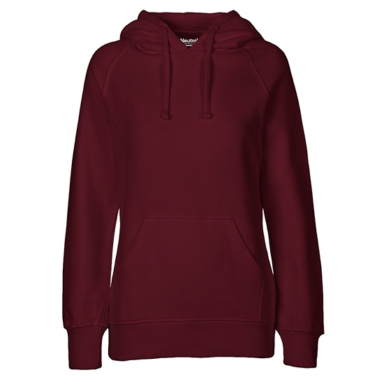 Bluza z kapturem Damska Klasyczna Bawelna Organiczna Fairtrade NE83101 - Bordeaux