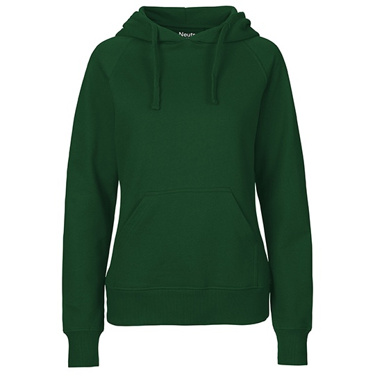 Bluza z kapturem Damska Klasyczna Bawelna Organiczna Fairtrade NE83101 - Bottle Green
