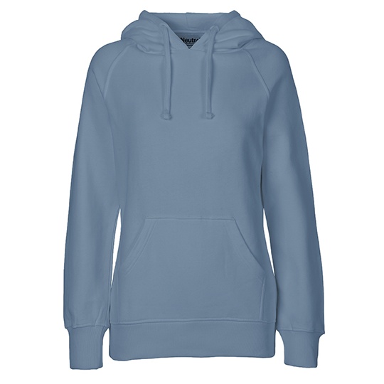 Bluza z kapturem Damska Klasyczna Bawelna Organiczna Fairtrade NE83101 - Dusty Indigo