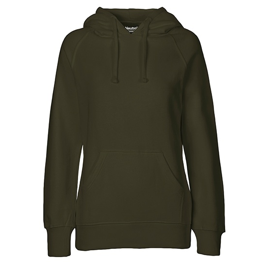 Bluza z kapturem Damska Klasyczna Bawelna Organiczna Fairtrade NE83101 - Military