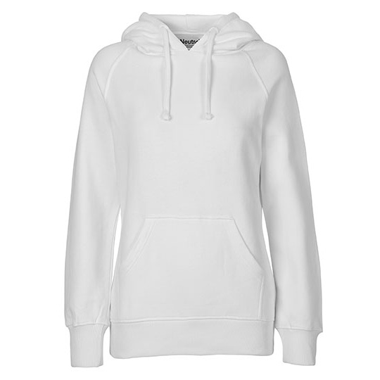 Bluza z kapturem Damska Klasyczna Bawelna Organiczna Fairtrade NE83101 - White