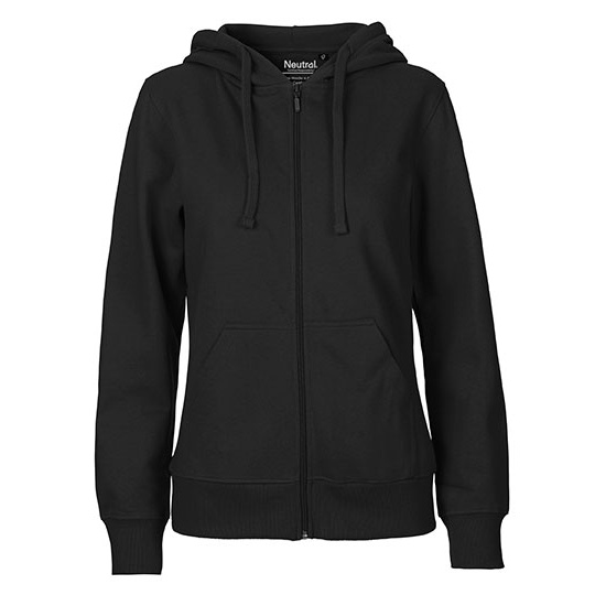 Bluza Damska z Kapturem Rozpinana Bawelniana NE83301 - Black