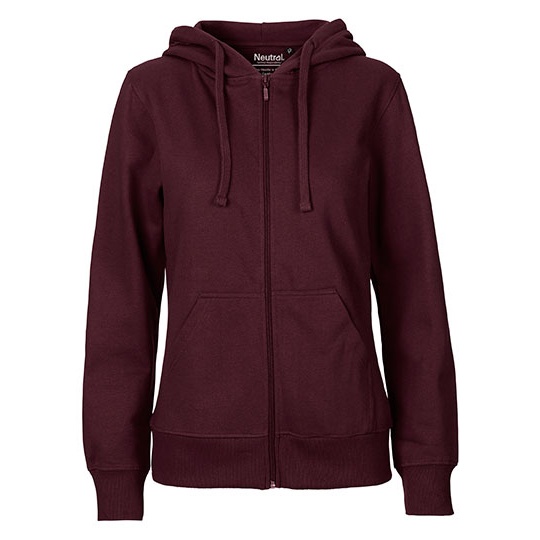 Bluza Damska z Kapturem Rozpinana Bawelniana NE83301 - Bordeaux