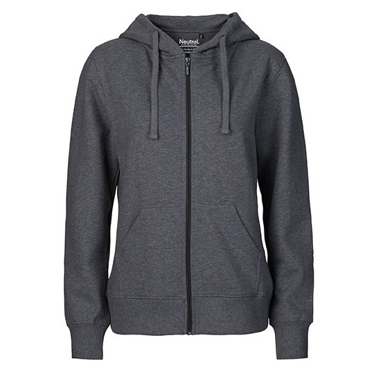 Bluza Damska z Kapturem Rozpinana Bawelniana NE83301 - Dark Heather