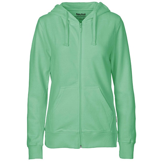 Bluza Damska z Kapturem Rozpinana Bawełniana NE83301 - Dusty Mint
