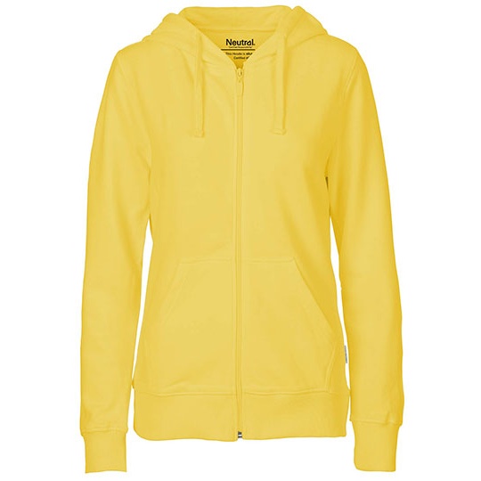 Bluza Damska z Kapturem Rozpinana Bawelniana NE83301 - Dusty Yellow