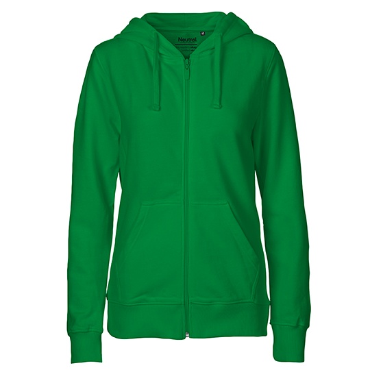 Bluza Damska z Kapturem Rozpinana Bawelniana NE83301 - Green