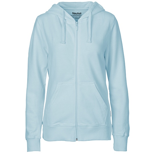 Bluza Damska z Kapturem Rozpinana Bawelniana NE83301 - Light Blue