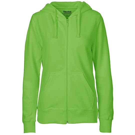 Bluza Damska z Kapturem Rozpinana Bawelniana NE83301 - Lime
