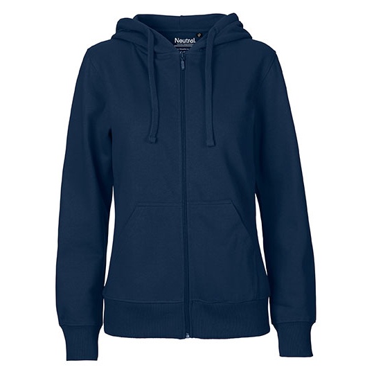 Bluza Damska z Kapturem Rozpinana Bawełniana NE83301 - Navy