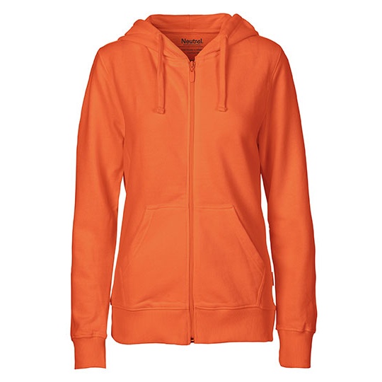 Bluza Damska z Kapturem Rozpinana Bawełniana NE83301 - Orange