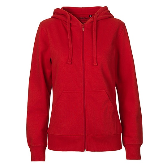 Bluza Damska z Kapturem Rozpinana Bawelniana NE83301 - Red