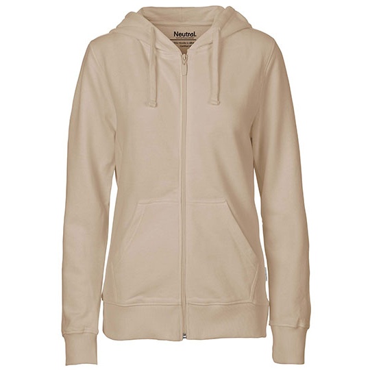 Bluza Damska z Kapturem Rozpinana Bawelniana NE83301 - Sand