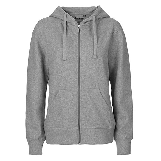 Bluza Damska z Kapturem Rozpinana Bawełniana NE83301 - Sport Grey