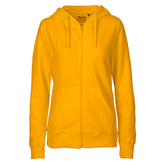 Bluza Damska z Kapturem Rozpinana Bawełniana NE83301 - Yellow