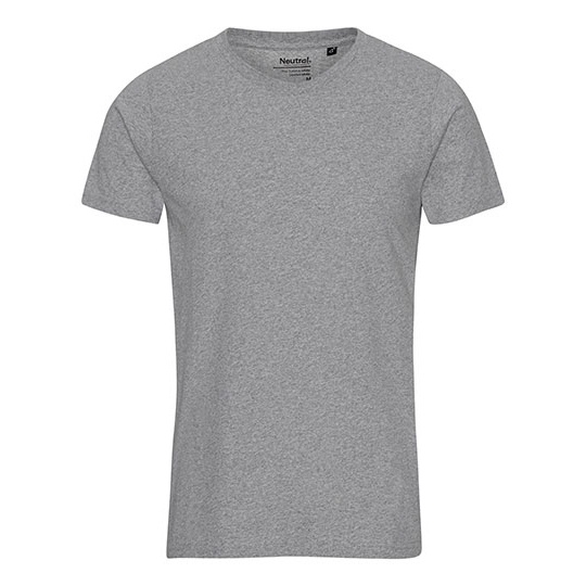 T-shirt Dopasowany Bawełna Poliester NEC61001 - Grey Melange