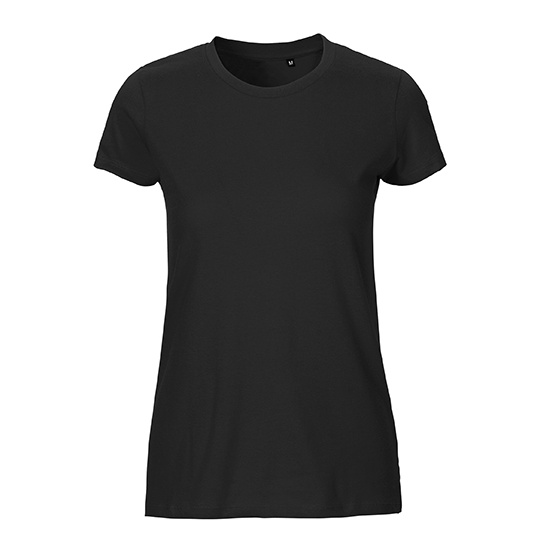 Damski T-shirt Slim NET81001 - Black