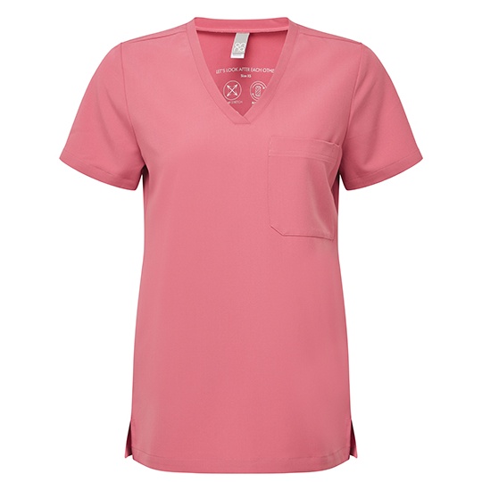 Tunika damska z dekoltem V NN300 - Calm Pink