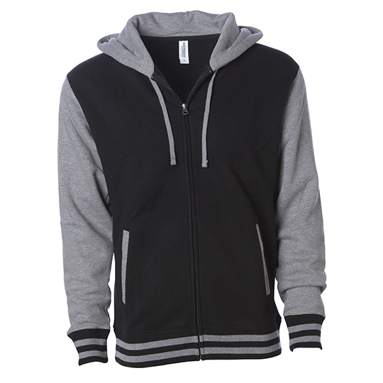Bluza Unisex na Zamek z Kapturem Polar Bawełna Poliester NP351 - Black & Gunmetal Heather