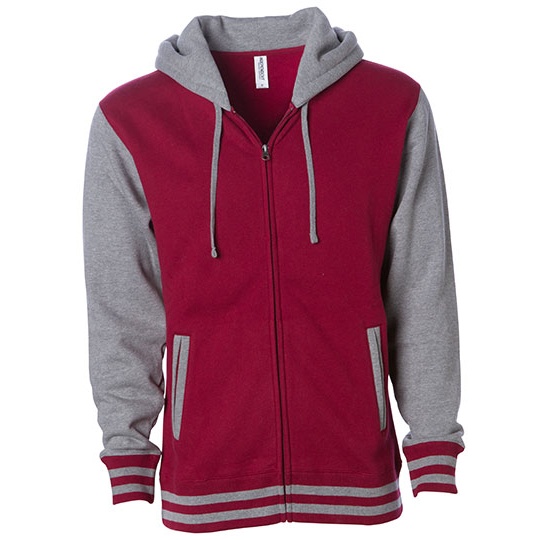 Bluza Unisex na Zamek z Kapturem Polar Bawelna Poliester NP351 - Cardinal & Gunmetal Heather