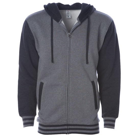 Bluza Unisex na Zamek z Kapturem Polar Bawełna Poliester NP351 - Gunmetal Heather & Charcoal Heather