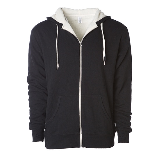 Bluza Unisex z Kapturem Dekatyzowana Frotte Sherpa NP352 - Black & Natural