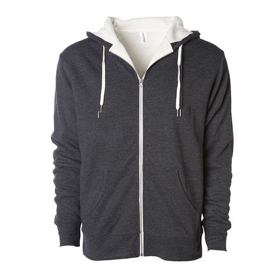 Bluza Unisex z Kapturem Dekatyzowana Frotte Sherpa NP352 - Charcoal Heather & Natural
