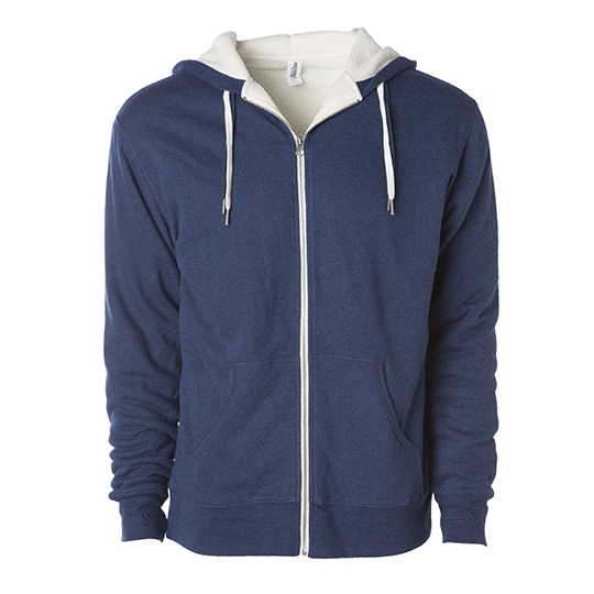Bluza Unisex z Kapturem Dekatyzowana Frotte Sherpa NP352 - Navy Heather & Natural