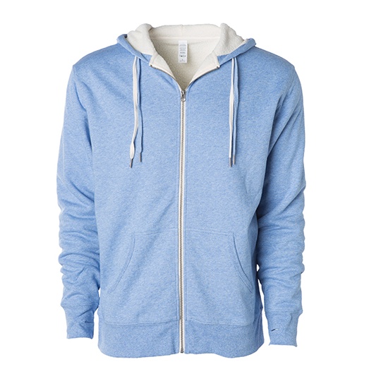 Bluza Unisex z Kapturem Dekatyzowana Frotte Sherpa NP352 - Sky Heather & Natural