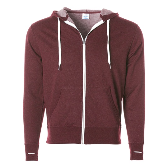 Bluza unisex z kapturem i zamkiem NP354 - Burgundy Heather