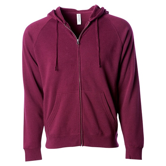 Bluza Raglan na Zamek Polar Poliester Bawelna NP355 - Maroon